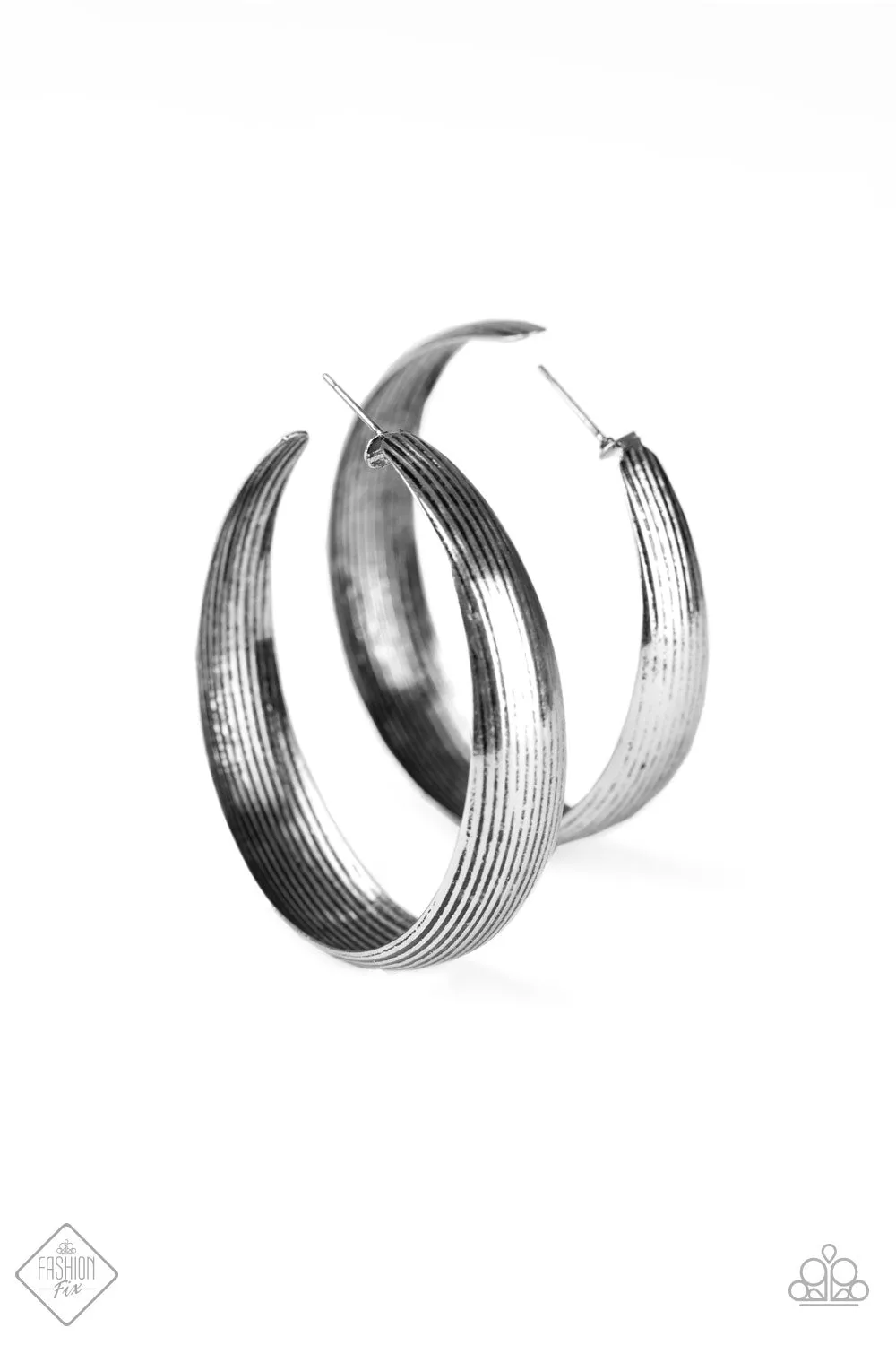 Paparazzi Accessories - Desert Wanderings - Silver Fashion Fix Earrings July 2020