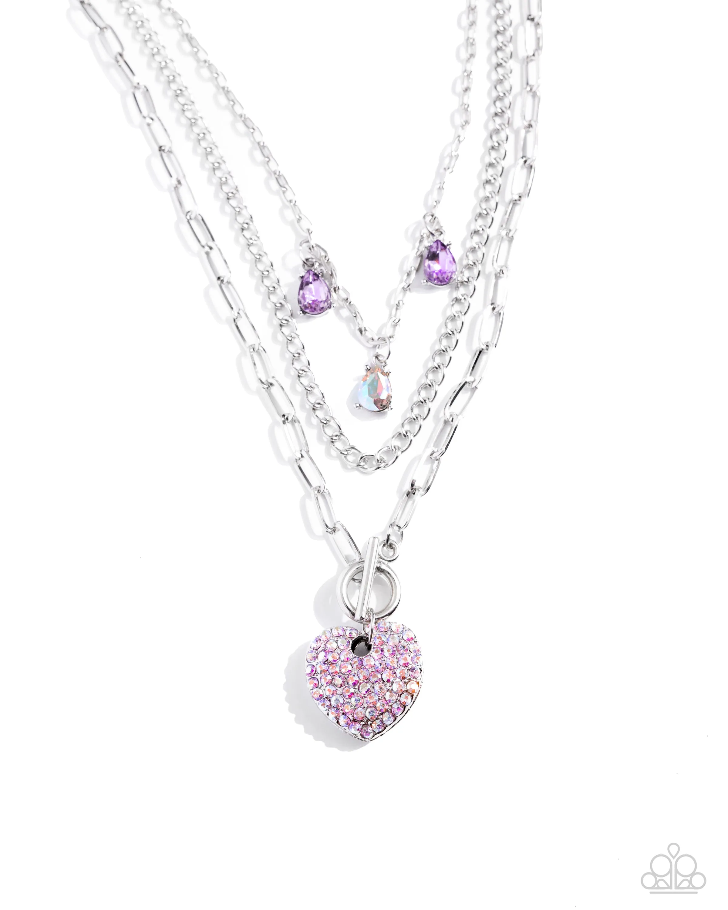 Paparazzi HEART History Purple Necklace & Earring Set