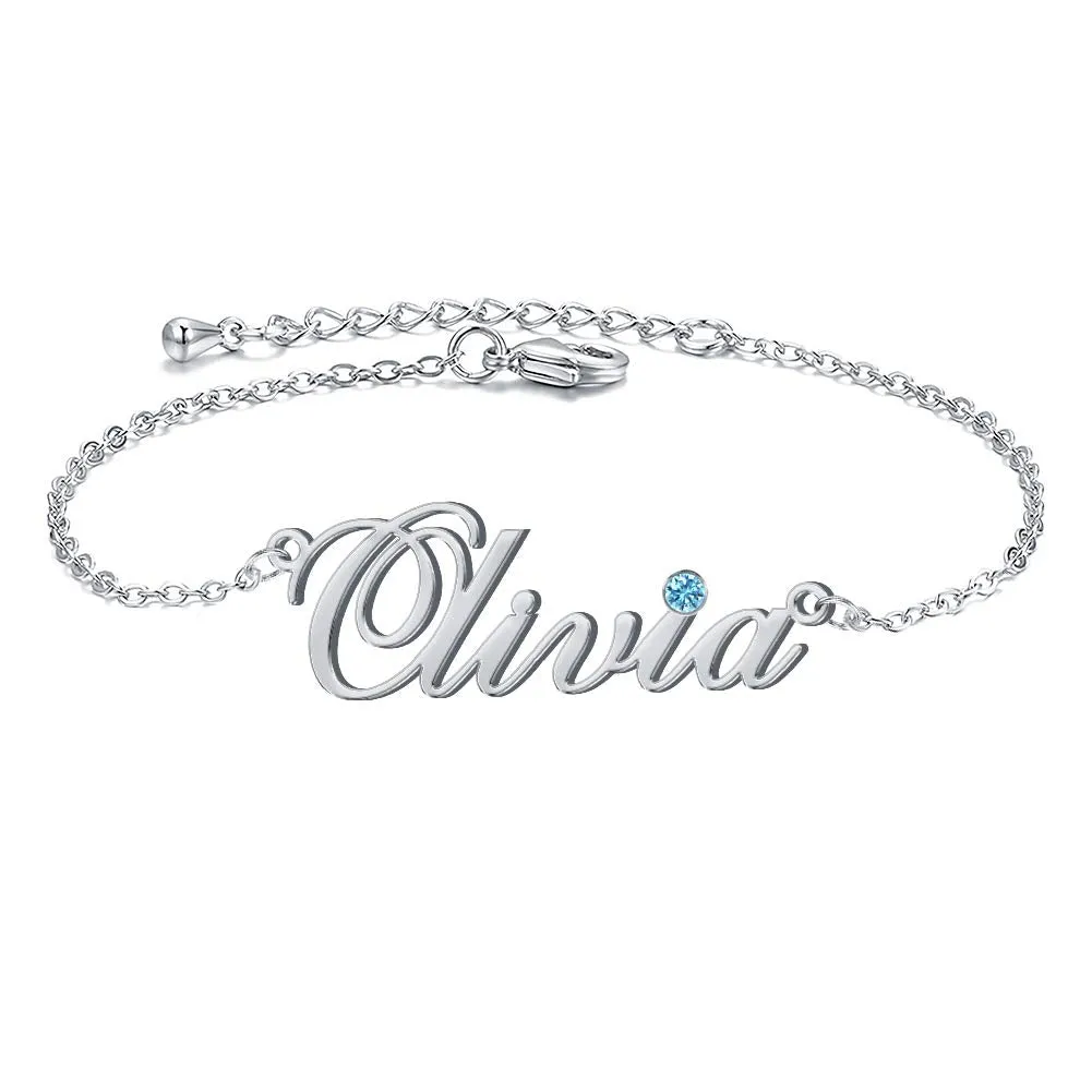 Personalized Name Anklet for Women Custom Initial Link Bar Anklet Bracelet with Any Names  Customized Name Jewelry for Girls