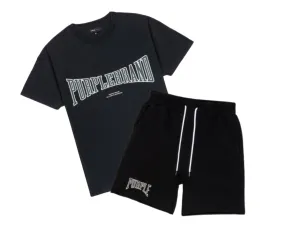 Purple Brand Black Fleece Short Set