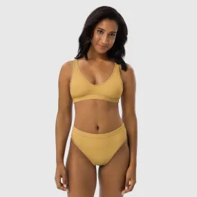 Recycled high-waisted bikini - Gold