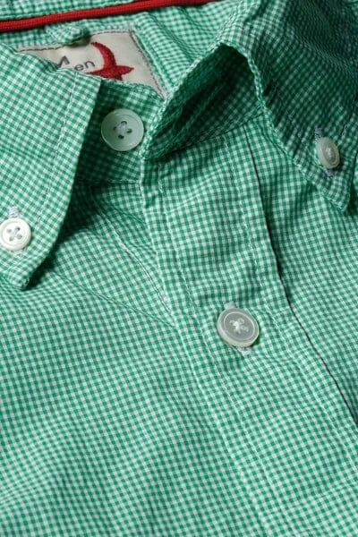 Relwen - Micro-Gingham Check in Lawn Green/White