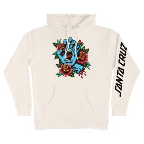 SANTA CRUZ Screaming Flash Front Mens Pullover Hoodie Sweatshirt - Cream