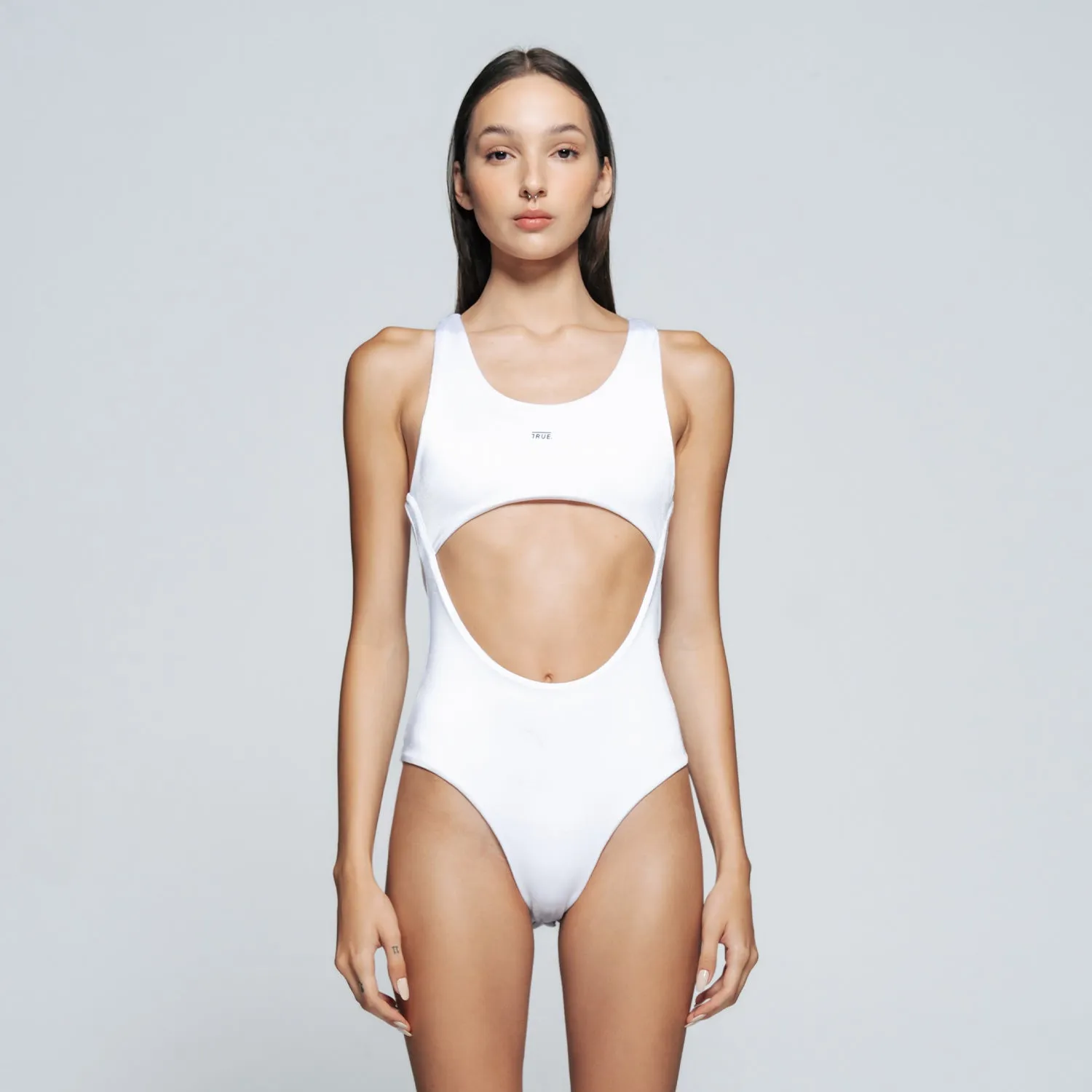 Shine High-Cut Bodysuit - White