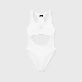 Shine High-Cut Bodysuit - White