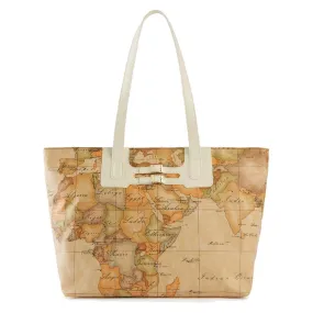 Shopping Bag 1A Classe Alviero Martini linea Soft Atlantic Geo Classic e Avorio GZ72