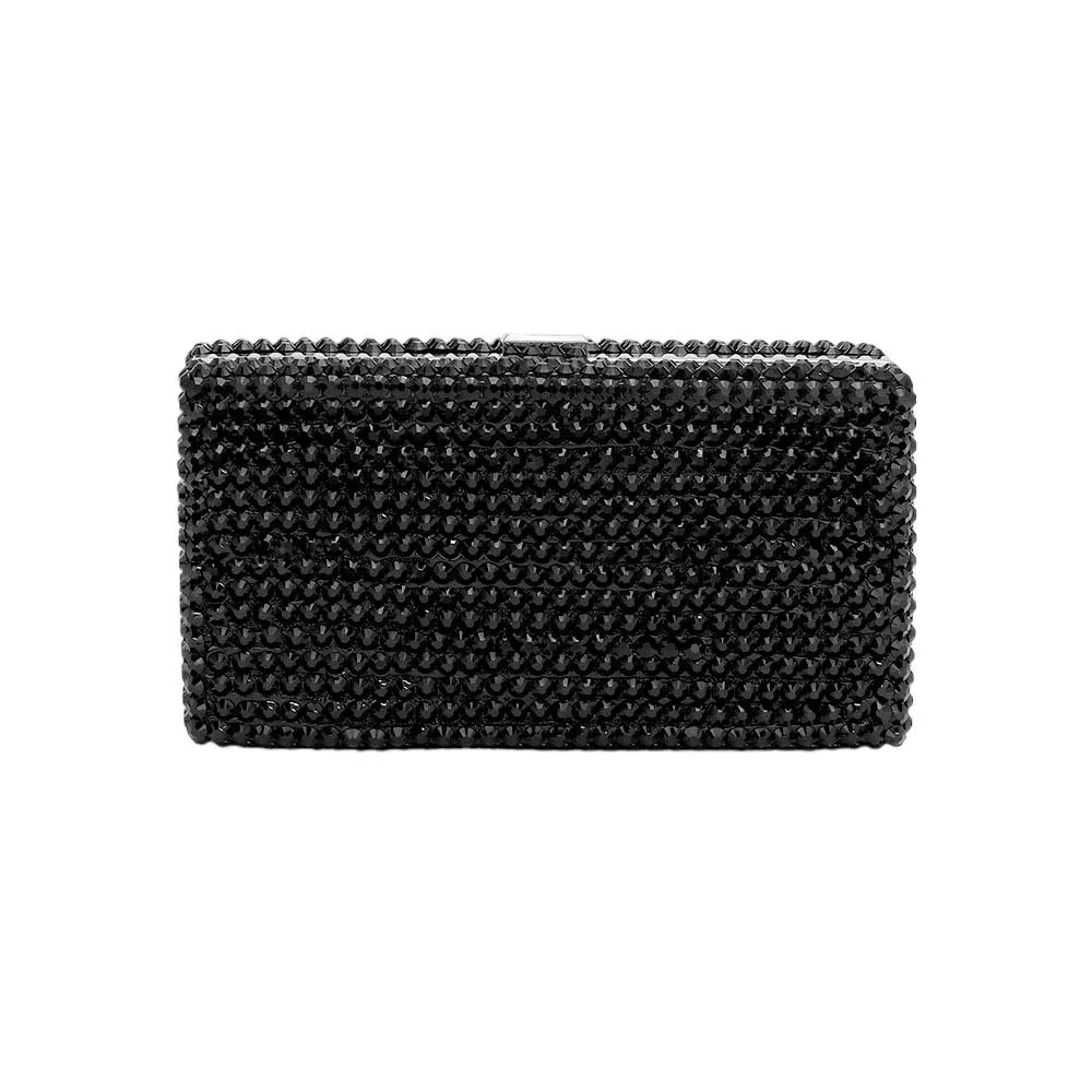 Studded Bling Rectangle Evening Clutch Crossbody Bag