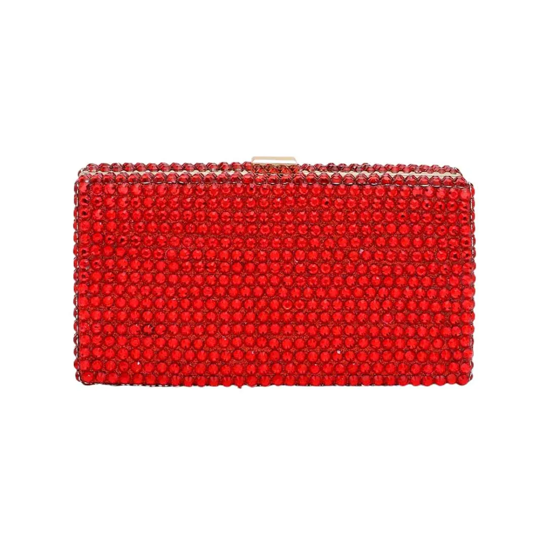 Studded Bling Rectangle Evening Clutch Crossbody Bag