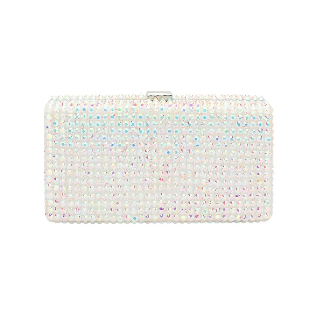 Studded Bling Rectangle Evening Clutch Crossbody Bag