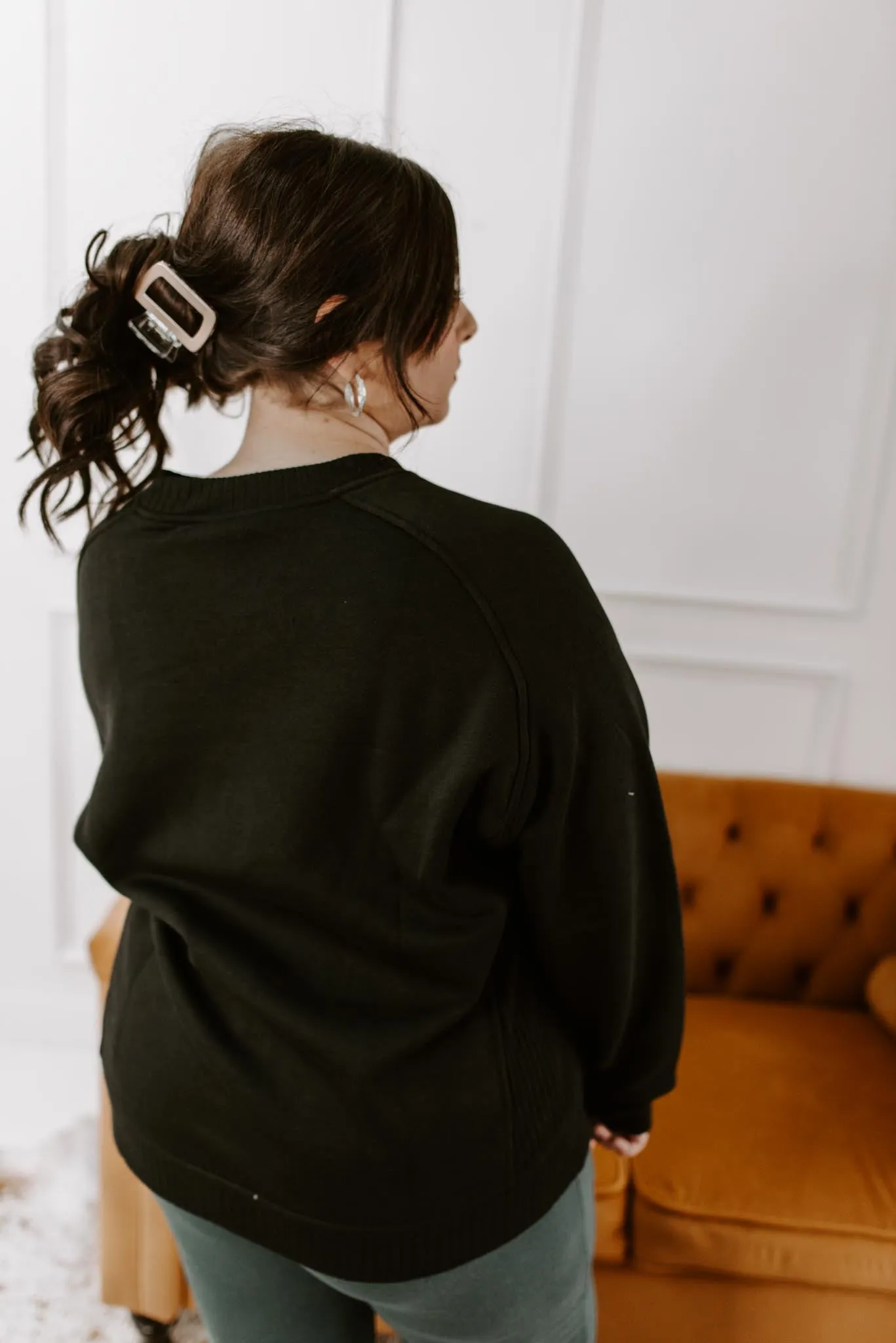 Taking It All In Ribbed Panel Sweatshirt