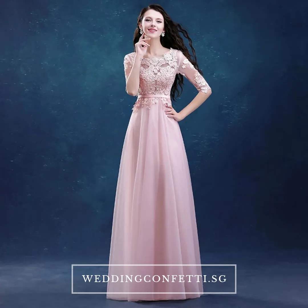 The Estelle Wedding Bridal Pink Lace Dress