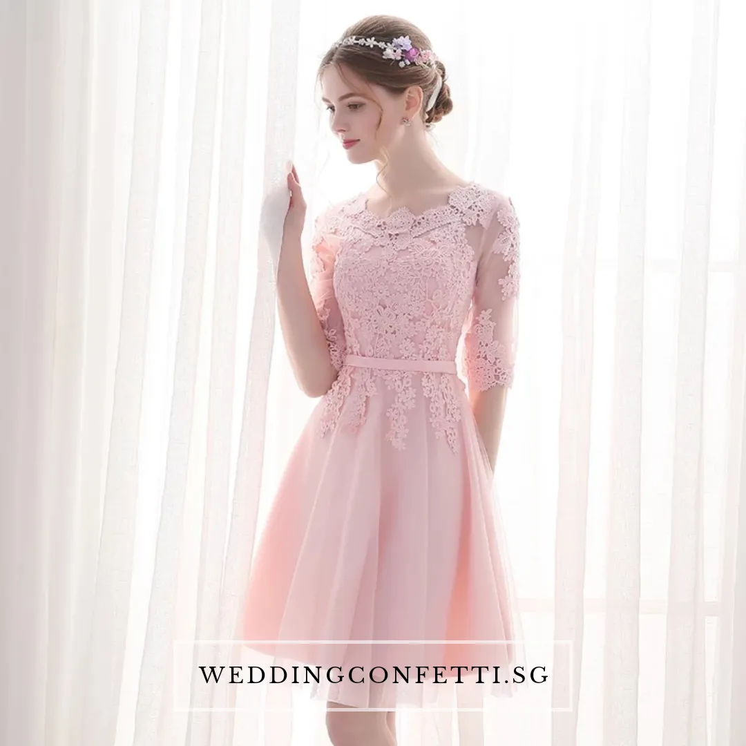 The Estelle Wedding Bridal Pink Lace Dress