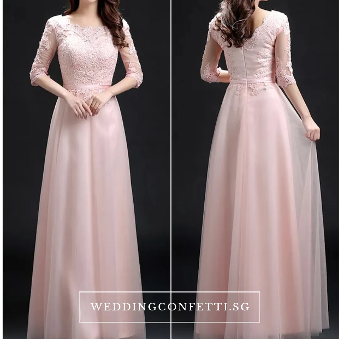 The Estelle Wedding Bridal Pink Lace Dress