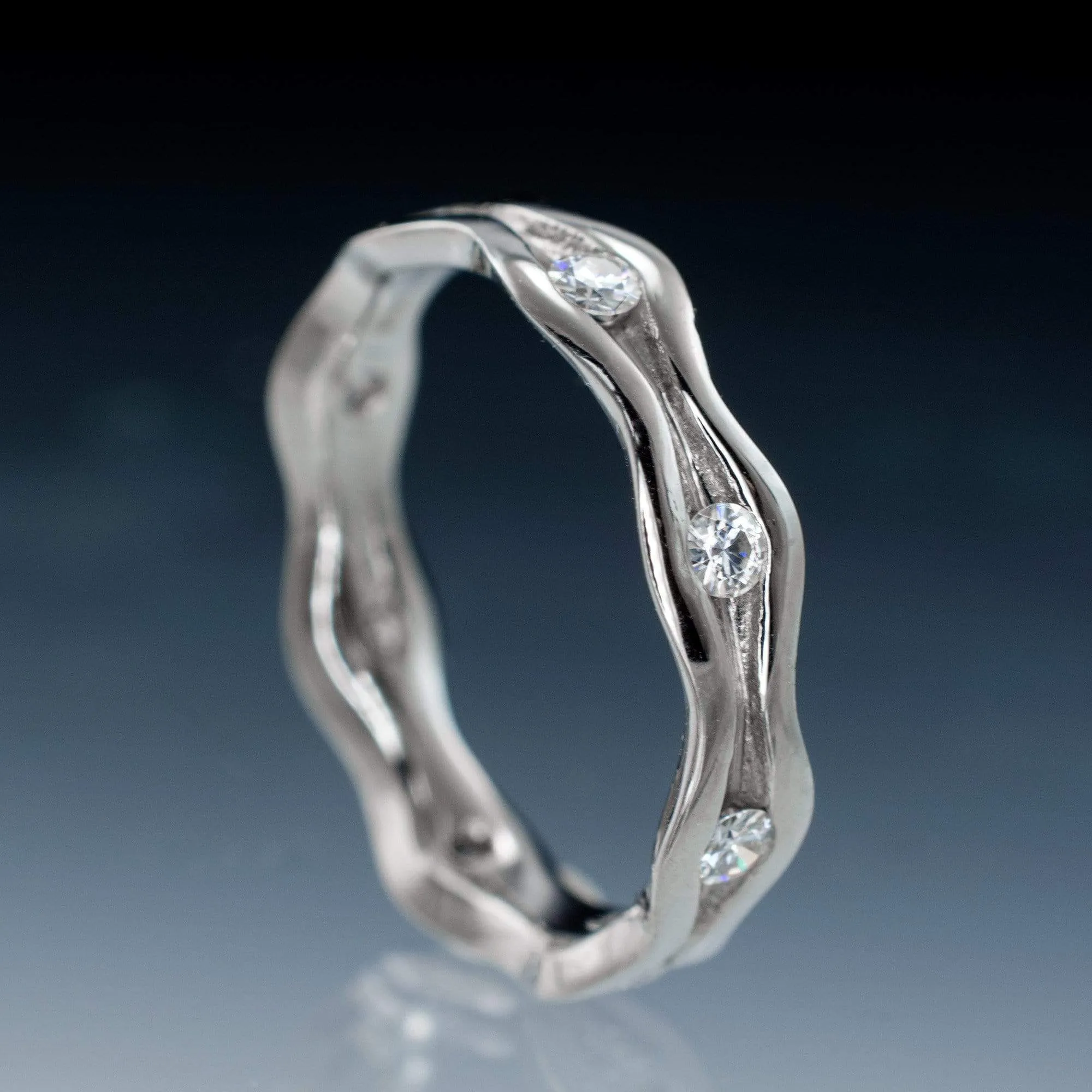 Wave Moissanite Eternity Wedding Ring