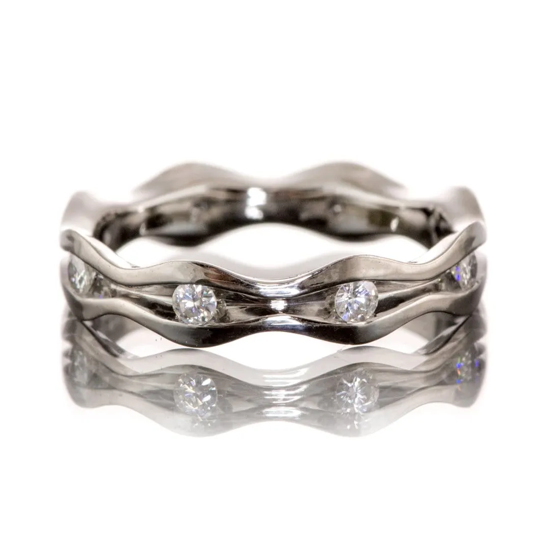 Wave Moissanite Eternity Wedding Ring