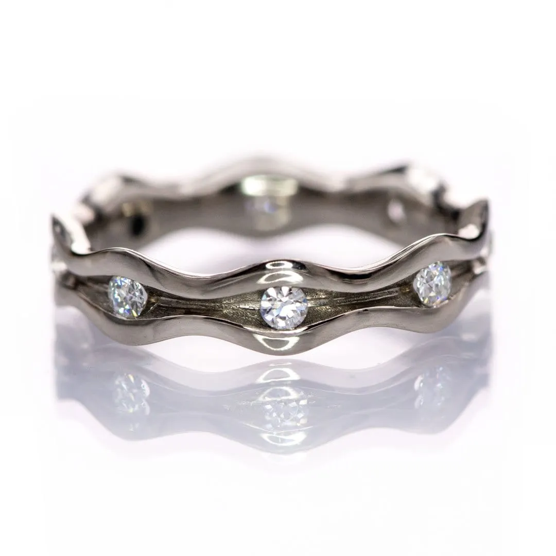 Wave Moissanite Eternity Wedding Ring