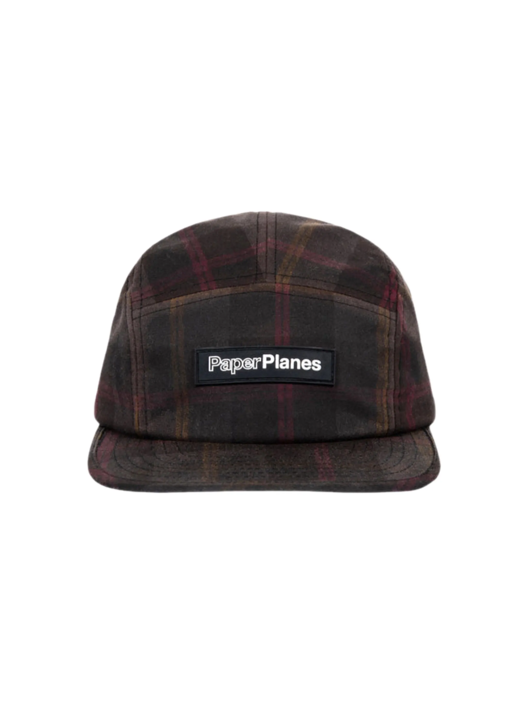 Wax Cotton Plaid 5-Panel Camper 190038