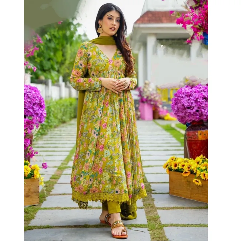 Women Designer Kurti Pant with Dupatta set