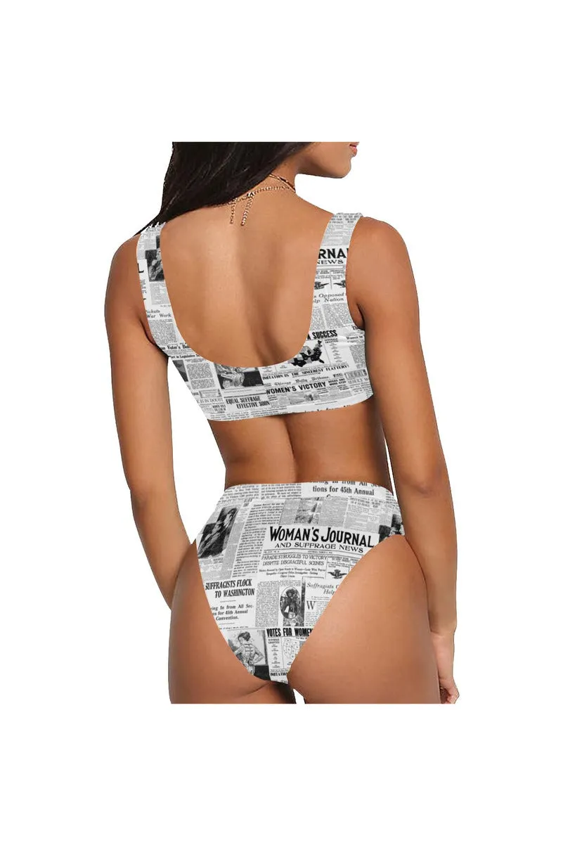 Women's Suffrage Sport Top & High-Waist Bikini Swimsuit