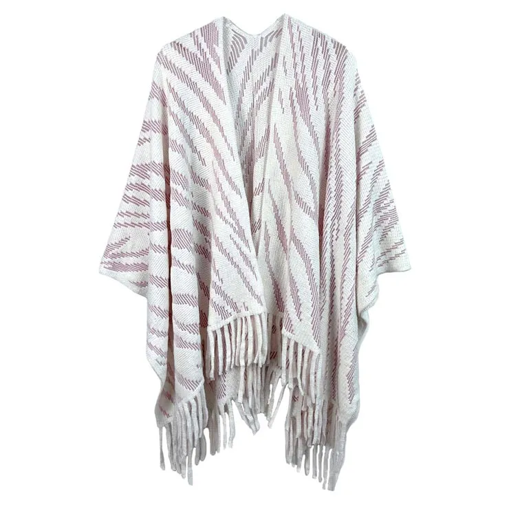 Zebra Patterned Crochet Poncho